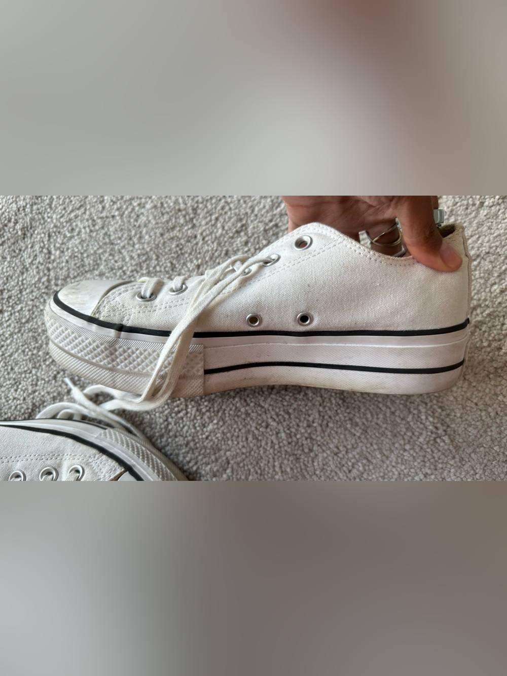 Converse Chuck Taylor All Star Low Top White Platform Lace-Up Sneakers - Women - Picture 8 of 8